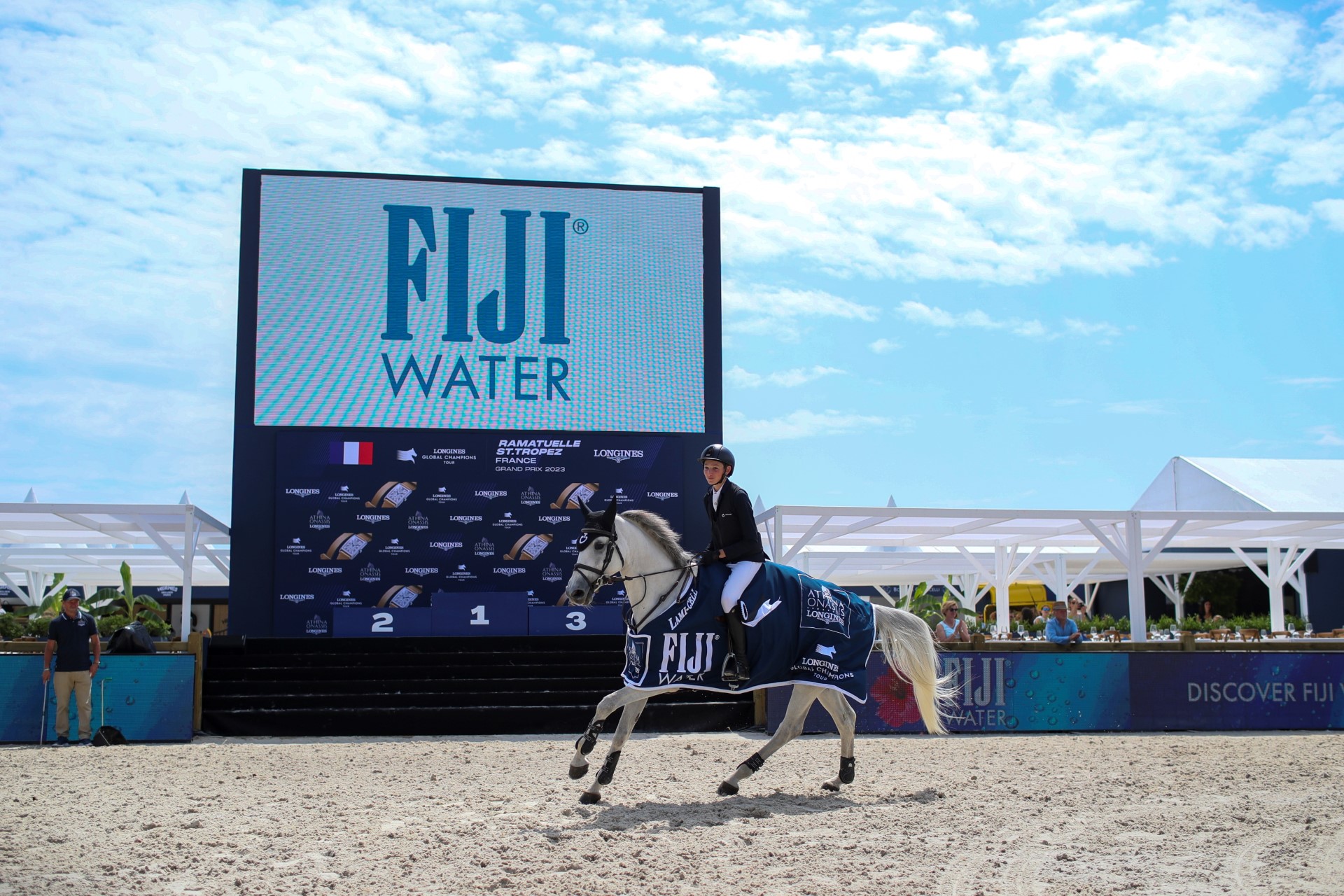 FIJI Water is delighted to partner with @longines_aohs for the incredible Longines Athina Onassis Horse Show, held in St Tropez this weekend.